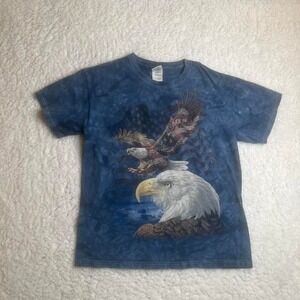 Y2K‎ bald eagle tye dye men's tshirt nature eagle